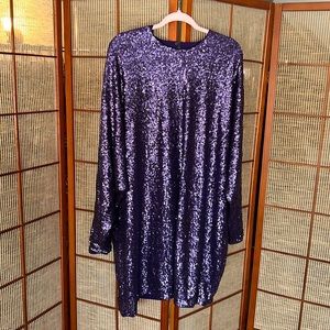 H&M purple sequin dress XL NWOT